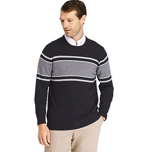 Big & Tall IZOD Regular-Fit Striped Wool-Blend Crewneck Sweater