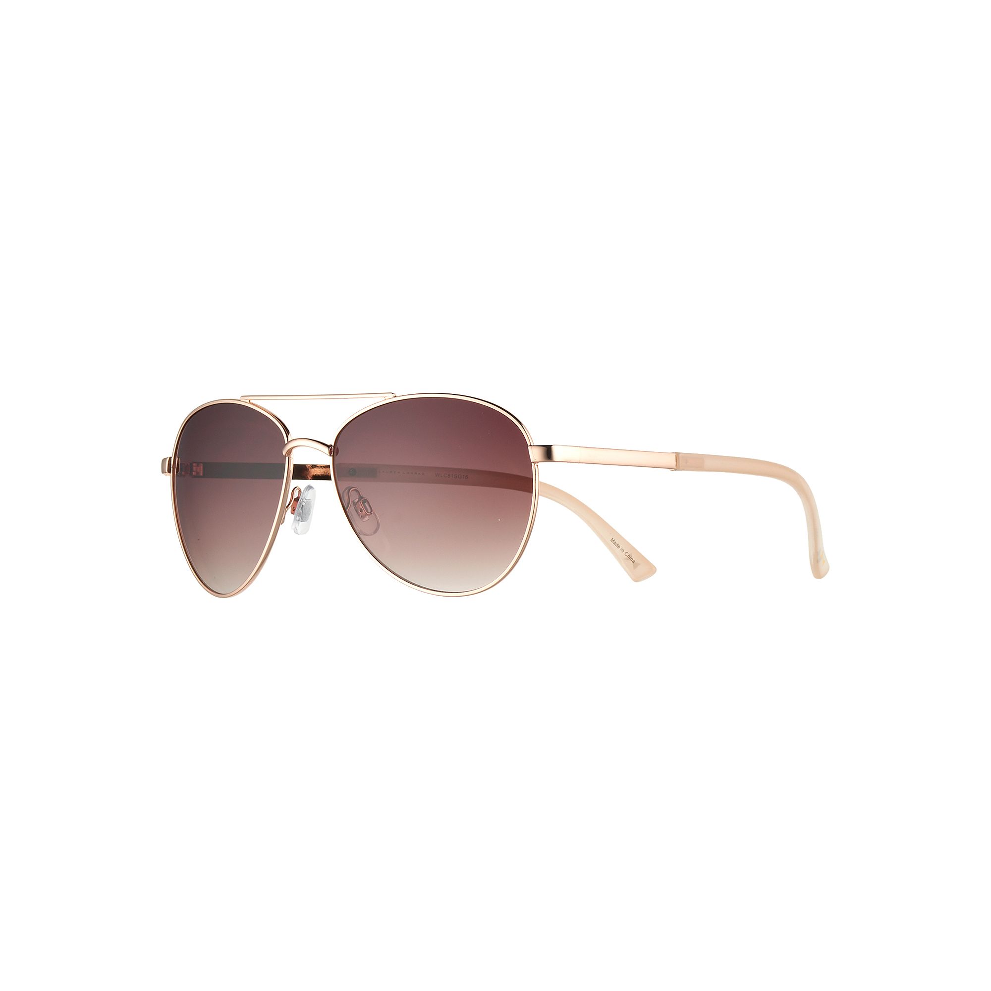 LC Lauren Conrad Crux 59mm Aviator Sunglasses, Gold Brown