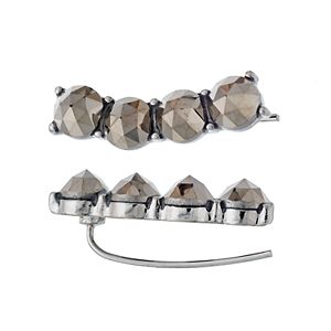 Simply Vera Vera Wang Faceted Metallic Stone Nickel Free Climber Earrings
