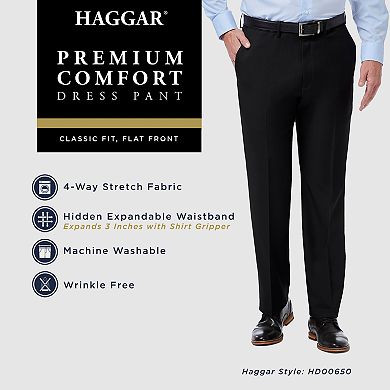 Men’s Haggar® Premium Comfort Expandable-Waist Classic-Fit Stretch Flat ...