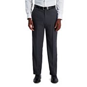 Haggar mens Premium No Iron Khaki Classic Fit Expandable Waist Flat Front  Casual Pants, Black, 32W x 29L US at  Men's Clothing store