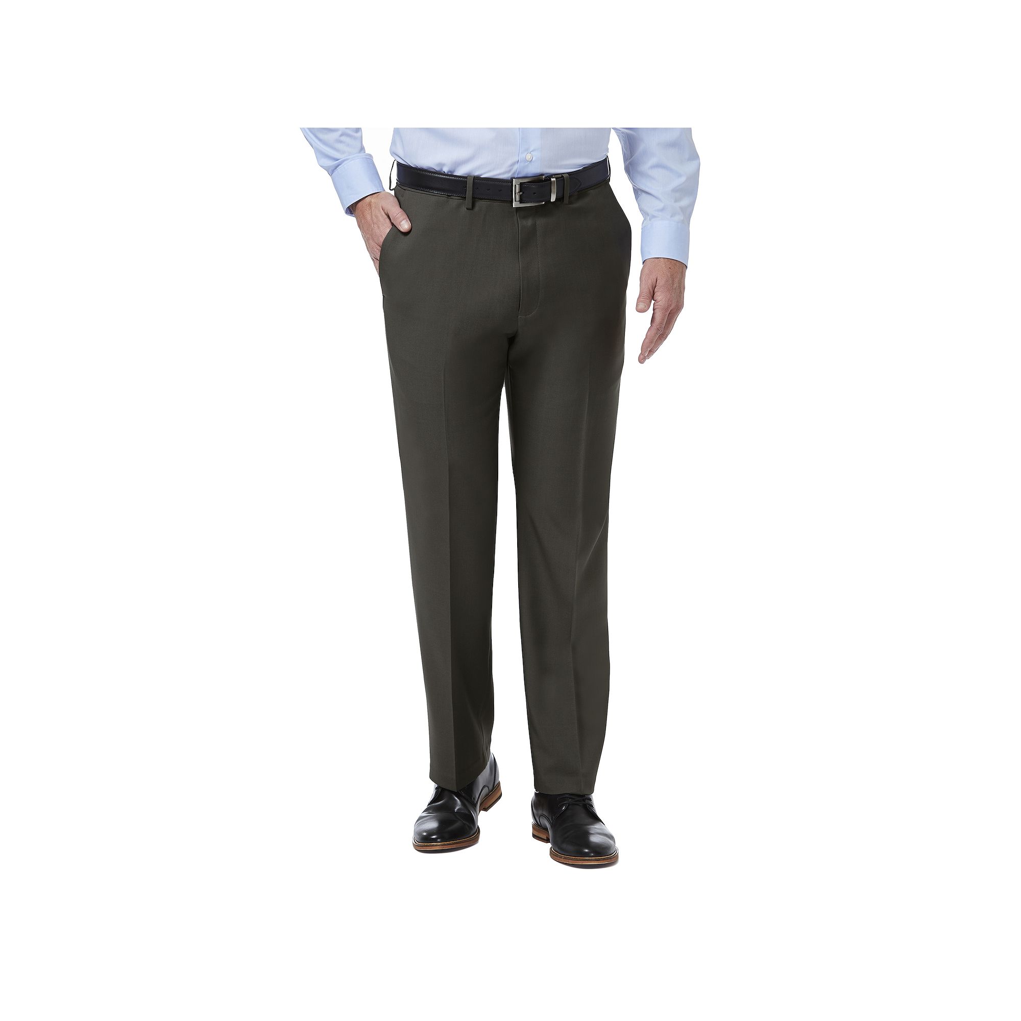 Mens Haggar® Premium Comfort Expandable-Waist Classic-Fit Stretch Flat-Fro