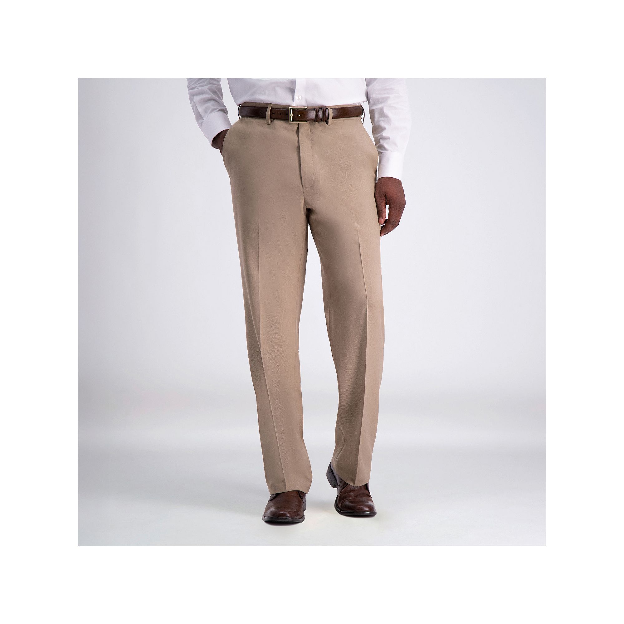 Mens Haggar® Premium Comfort Expandable-Waist Classic-Fit Stretch Flat-Fro