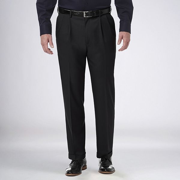 Spring Black Sweatpants Men's Casual Pleated Solid Suit Pants