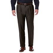 Haggar mens Premium Comfort Classic Fit Pleat Expandable Waist