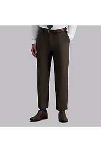 Image of Haggar Men's Premium Comfort Stretch Classic-Fit Solid Pleated Dress Pants