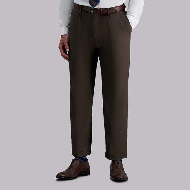 Haggar Men's Premium Comfort Stretch Classic-Fit Solid Pleated Dress Pants - Charcoal