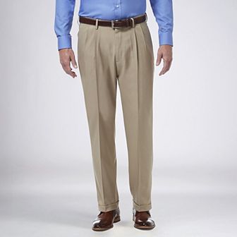 Men’s Haggar® Premium Comfort Expandable-Waist Classic-Fit Stretch Pleated Dress Pants