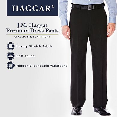 Men&rsquo;s J.M. Haggar 4-way Stretch Classic-Fit Expandable-Waist Flat-Front Dress Pants
