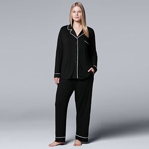 Plus Size Simply Vera Vera Wang 10th Anniversary Piped-Trim Sleep Set