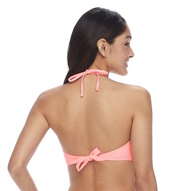 Mix and Match High-Neck Flounce Halter Bikini Top