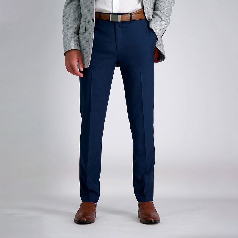 Haggar Men's Premium Comfort Slim-Fit Performance Stretch Flat-Front Dress Pants - Blue