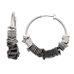 Simply Vera Vera Wang Square Bead Nickel Free Hoop Earrings