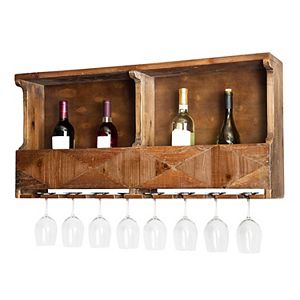 Alaterre Furniture Revive Farmhouse Wood Wine Rack