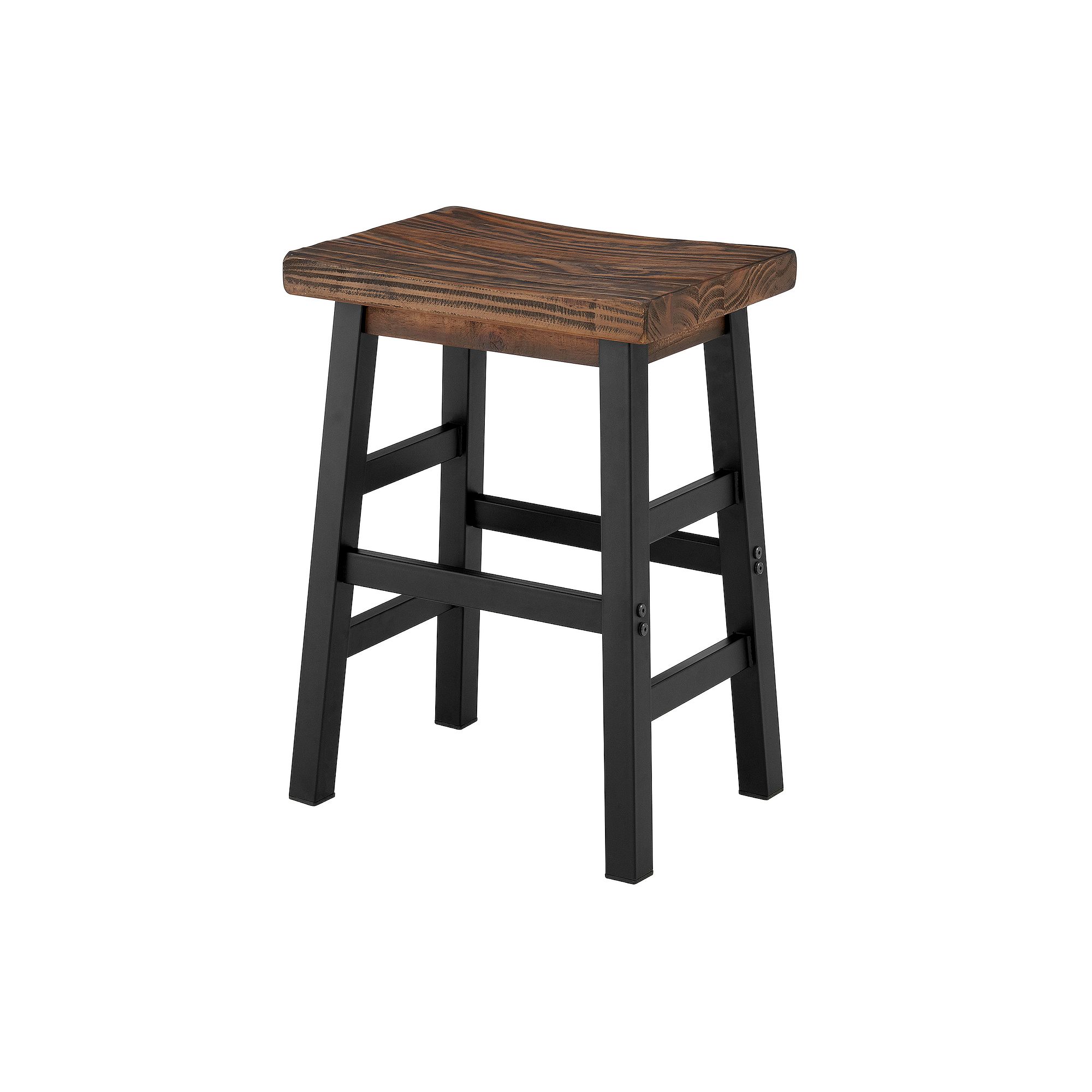 Alaterre Furniture Pomona Industrial Farmhouse Counter Stool, Brown