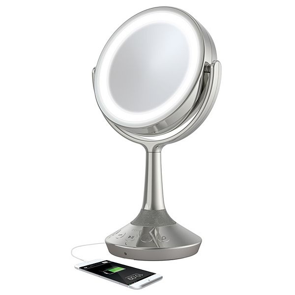 Ihome Double Sided Vanity Mirror Bluetooth Speaker With Usb Charging