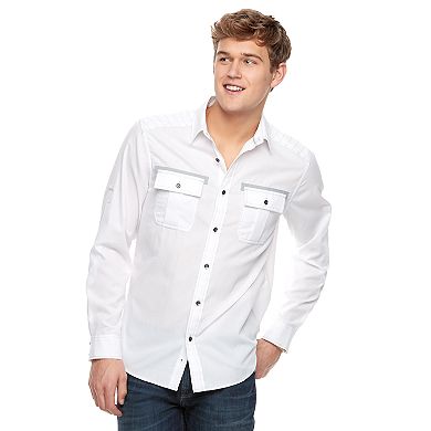 Men's Rock & Republic Button-Front Roll-Tab Shirt