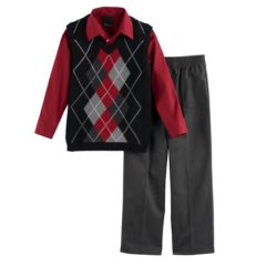 4-12 Van Heusen Sharkskin 4-Piece Vest Set