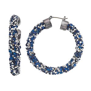 Simply Vera Vera Wang Stone Encrusted Nickel Free Hoop Earrings