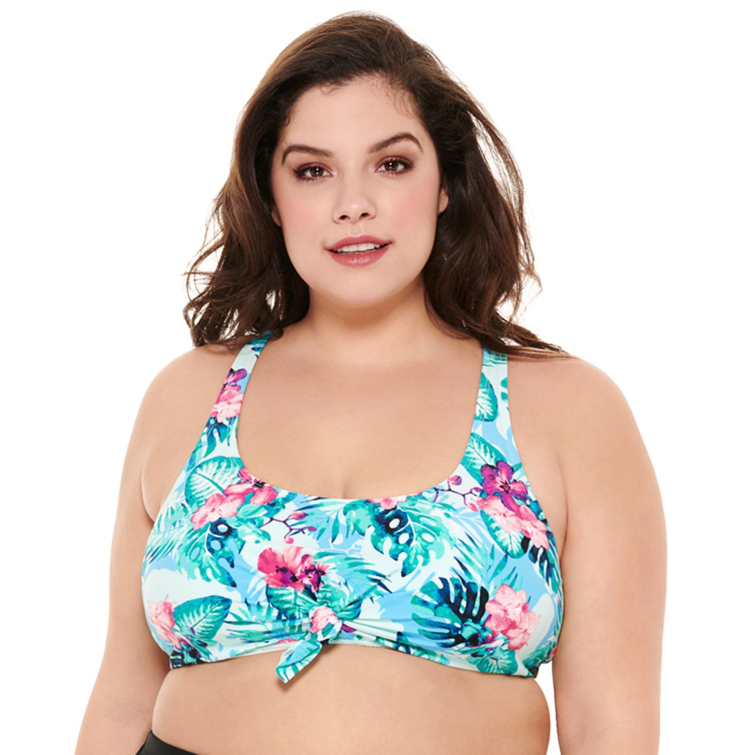 tie front bikini top plus size