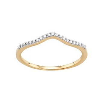 Jewelexcess Sterling Silver Diamond Accent V Ring