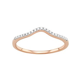 Jewelexcess Sterling Silver Diamond Accent V Ring