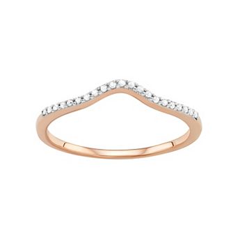 Jewelexcess Sterling Silver Diamond Accent V Ring