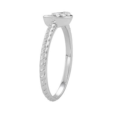 Jewelexcess Sterling Silver Diamond Accent Half Moon Ring