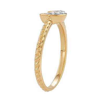 Jewelexcess Sterling Silver Diamond Accent Half Moon Ring