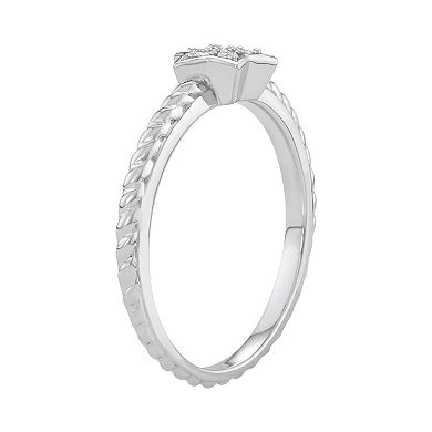 Jewelexcess Sterling Silver Diamond Accent Star Ring