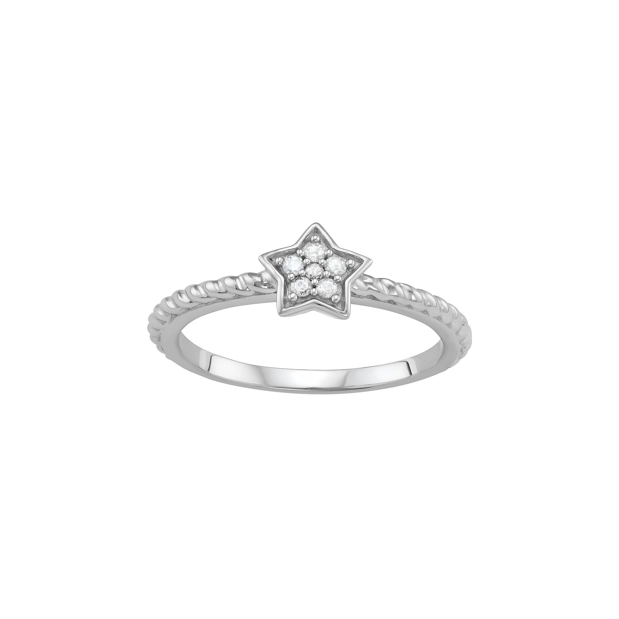 Jewelexcess Sterling Silver Diamond Accent Star Ring, Womens, Size: 6, Sil