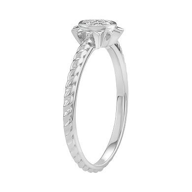 Jewelexcess Sterling Silver Diamond Accent Sun Ring