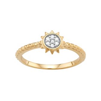 Jewelexcess Sterling Silver Diamond Accent Sun Ring