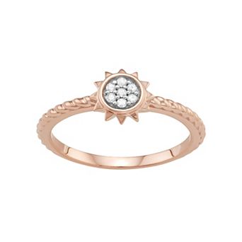 Jewelexcess Sterling Silver Diamond Accent Sun Ring