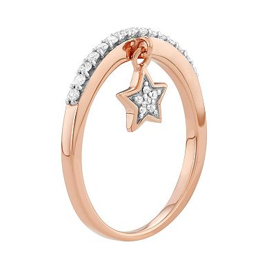 Jewelexcess Sterling Silver 1/5 Carat T.W. Diamond Star Charm Ring