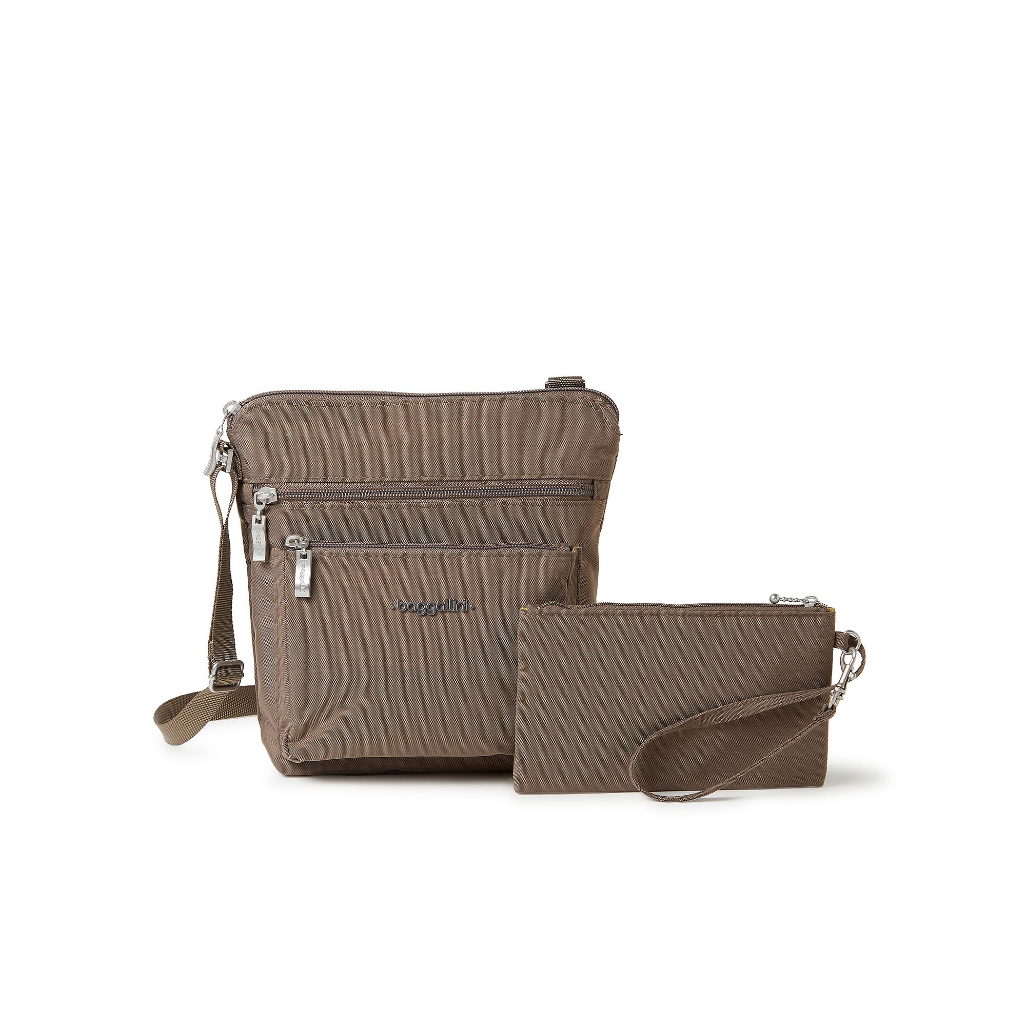 Baggallini Pocket Crossbody Bag with RFID-Blocking Wristlet, Portobello