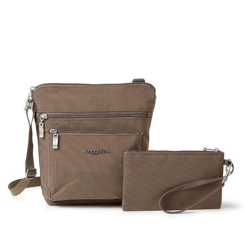 Baggallini Pocket Crossbody Bag with RFID-Blocking Wristlet, Portobello