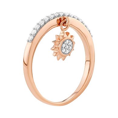 Jewelexcess Sterling Silver 1/5 Carat T.W. Diamond Sun Charm Ring