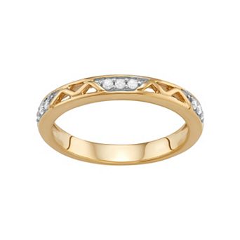 Jewelexcess Sterling Silver 1/10 Carat T.W. Diamond Openwork Ring