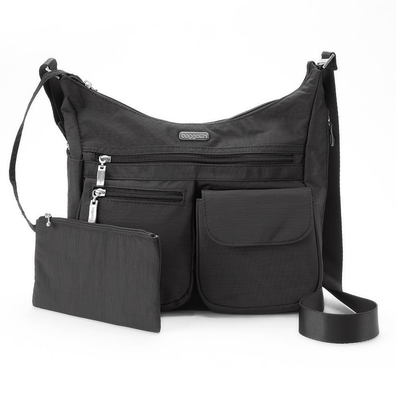 Baggallini Everywhere Bagg Crossbody Bag with RFID-Blocking Wristlet, Grey