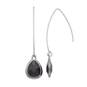 Dana Buchman Black Teardrop Threader Earrings