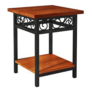 Alaterre Furniture Artesian Scrollwork End Table