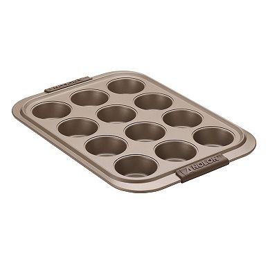Anolon Advanced Bronze Nonstick Muffin Pan with Lid