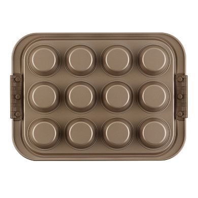 Anolon Advanced Bronze Nonstick Muffin Pan with Lid