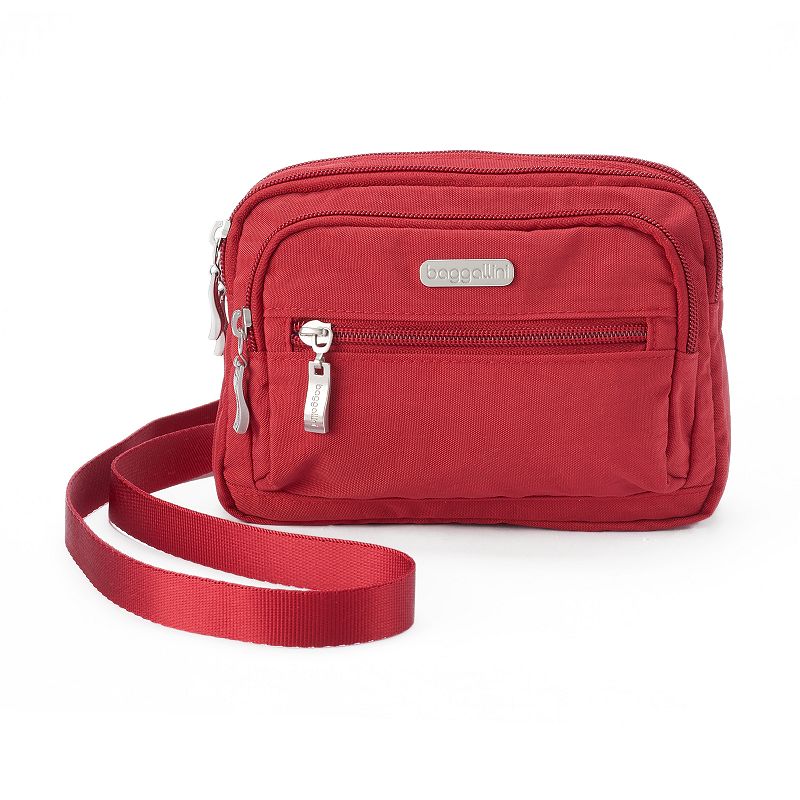 baggallini Triple Zipper Convertible Crossbody Bag, Apple