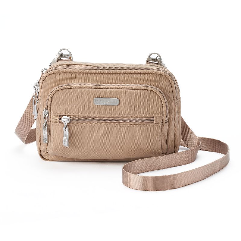 baggallini Triple Zipper Convertible Crossbody Bag, Beach