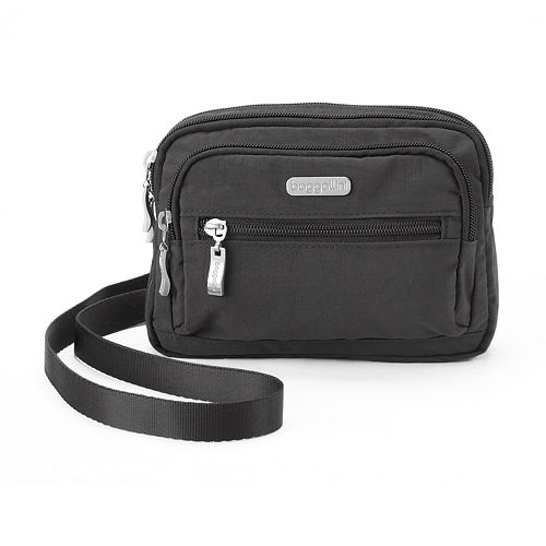 Baggallini Bolso Bandolera RFID Original Para Mujer, Talla única, Gris Oscuro, Talla única