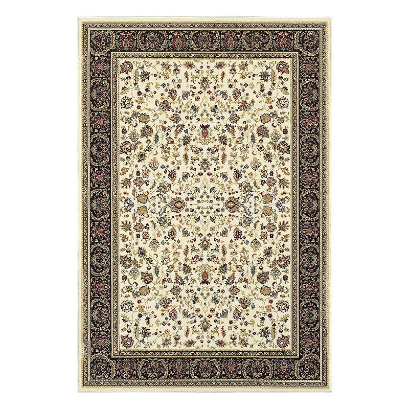 StyleHaven Keswick Floral Traditions Framed Rug, Lt Beige, 10X13 Ft