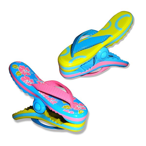 Boca Clips Tropical Flip Flop 2 Pack Beach Towel Clips