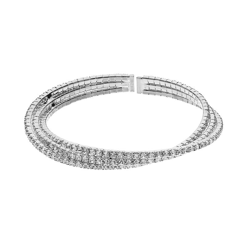 Crystal Avenue Crisscross Cuff Bracelet, Womens, Size: 7.25, Grey